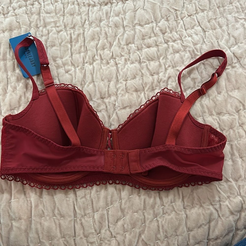 MAISON LEJABY UNDERWIRE RED BRA NEW Elegant Red Lace 34C - Picture 3 of 9